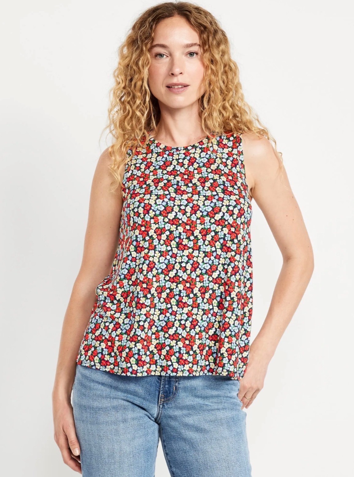 Old Navy Women’s Luxe Sleeveless T-Shirt Tank Top Floral Size XS S M L XL XXL 2X