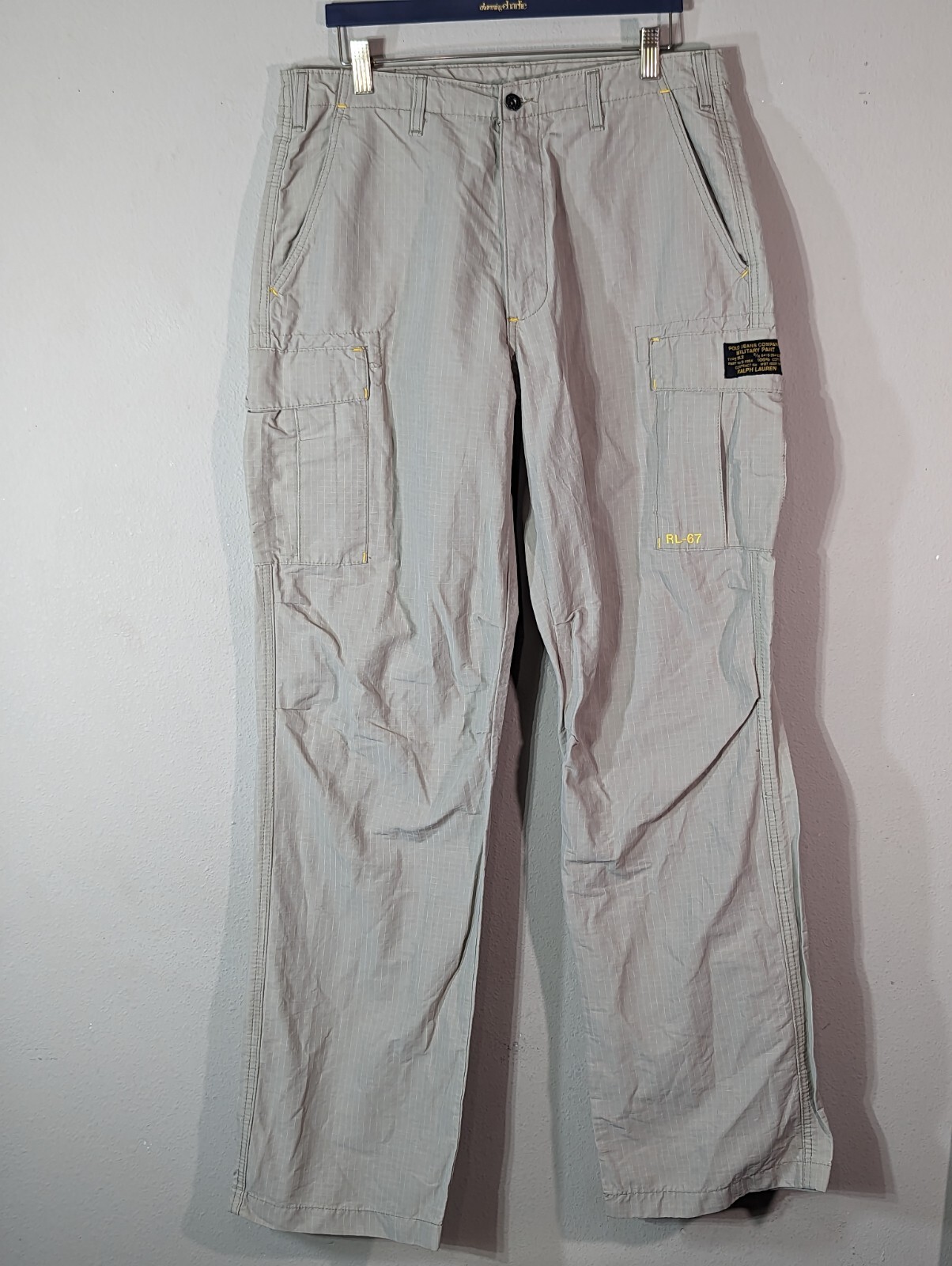 Vntg POLO JEANS CO Ralph Lauren RL-67 Military Cargo Bungee Patton Ripstop 32/34