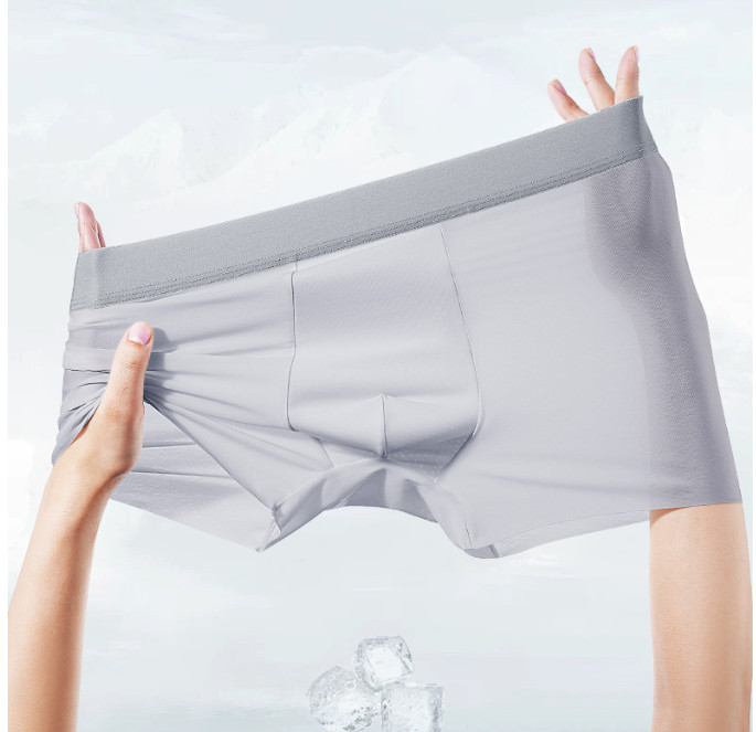 4PCS Men’s Breathable Boxer Soft Silk Cotton Briefs Mens Summer Underwear S-2XL