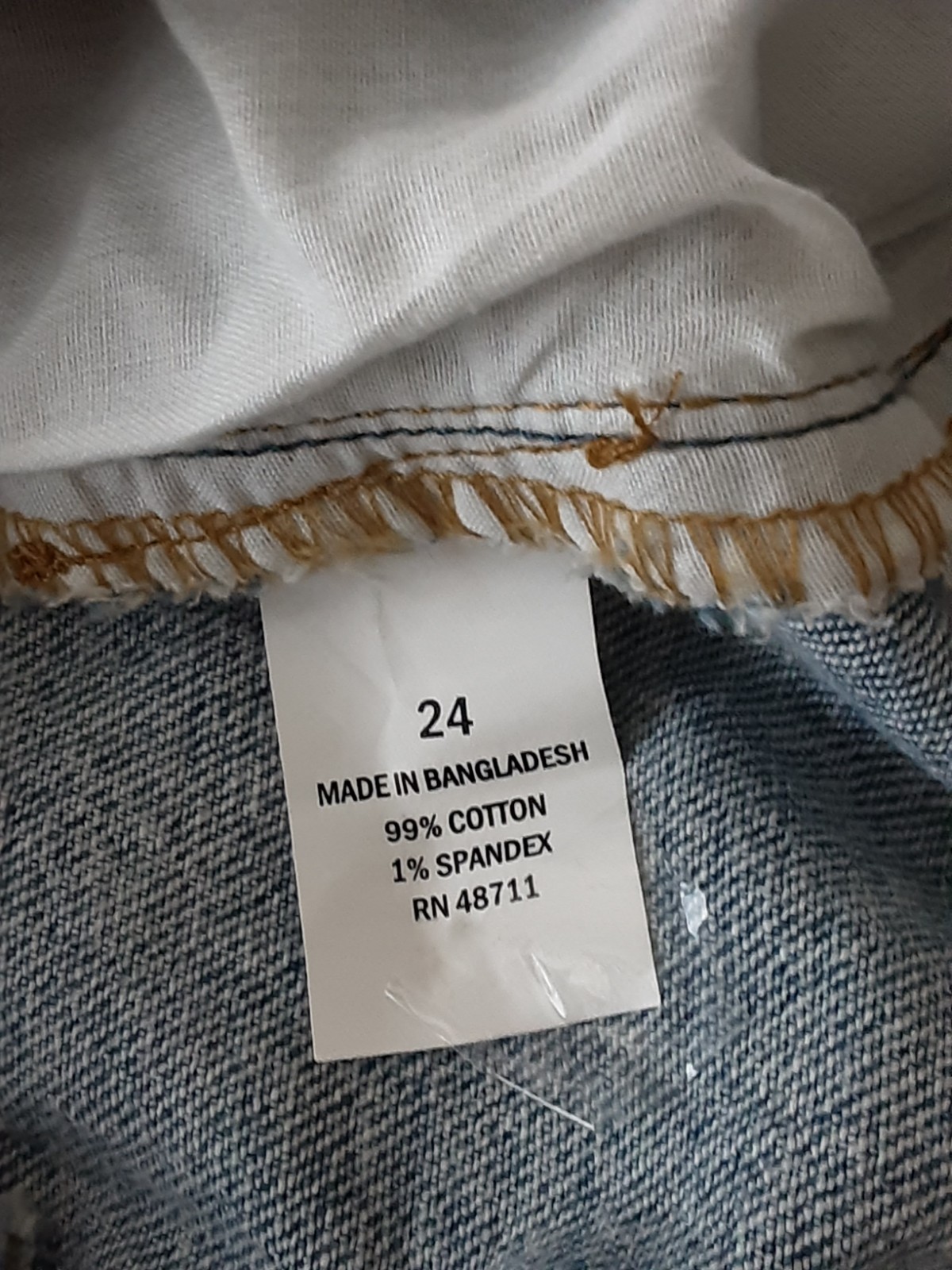 NEW Falls Creek Sz 24 Faded Blue Jean Skirt 4 Pockets 99% Cotton 1% Spandex Slit