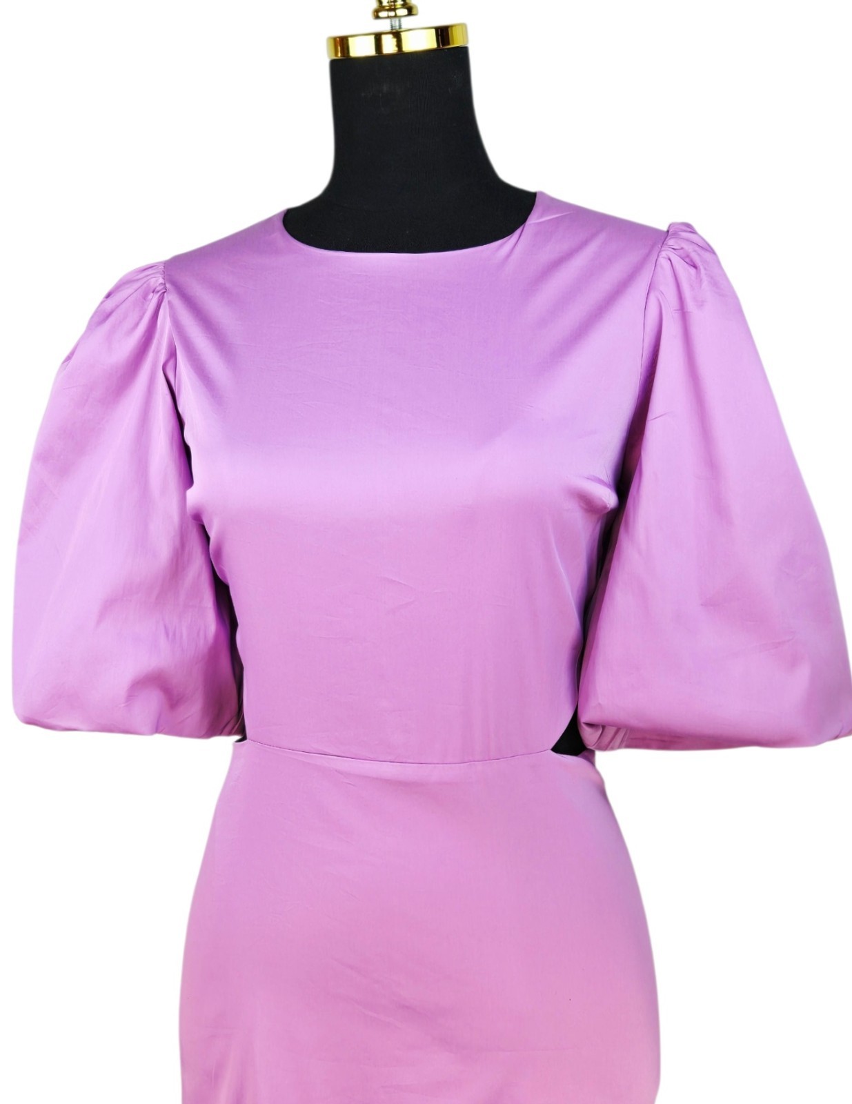 NWT $498 Veronica Beard Iker Dress Vivid Orchid Puff Sleeve Cutout Dress 8