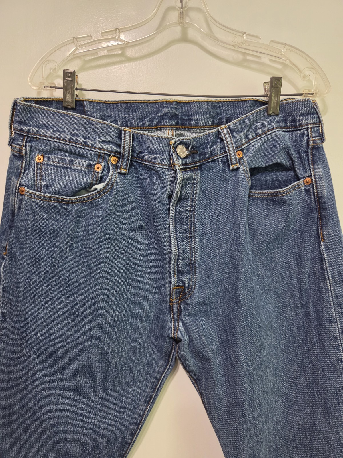 Levi’s 501 Mens Relaxed Straight Fit Jeans 36X32 Blue