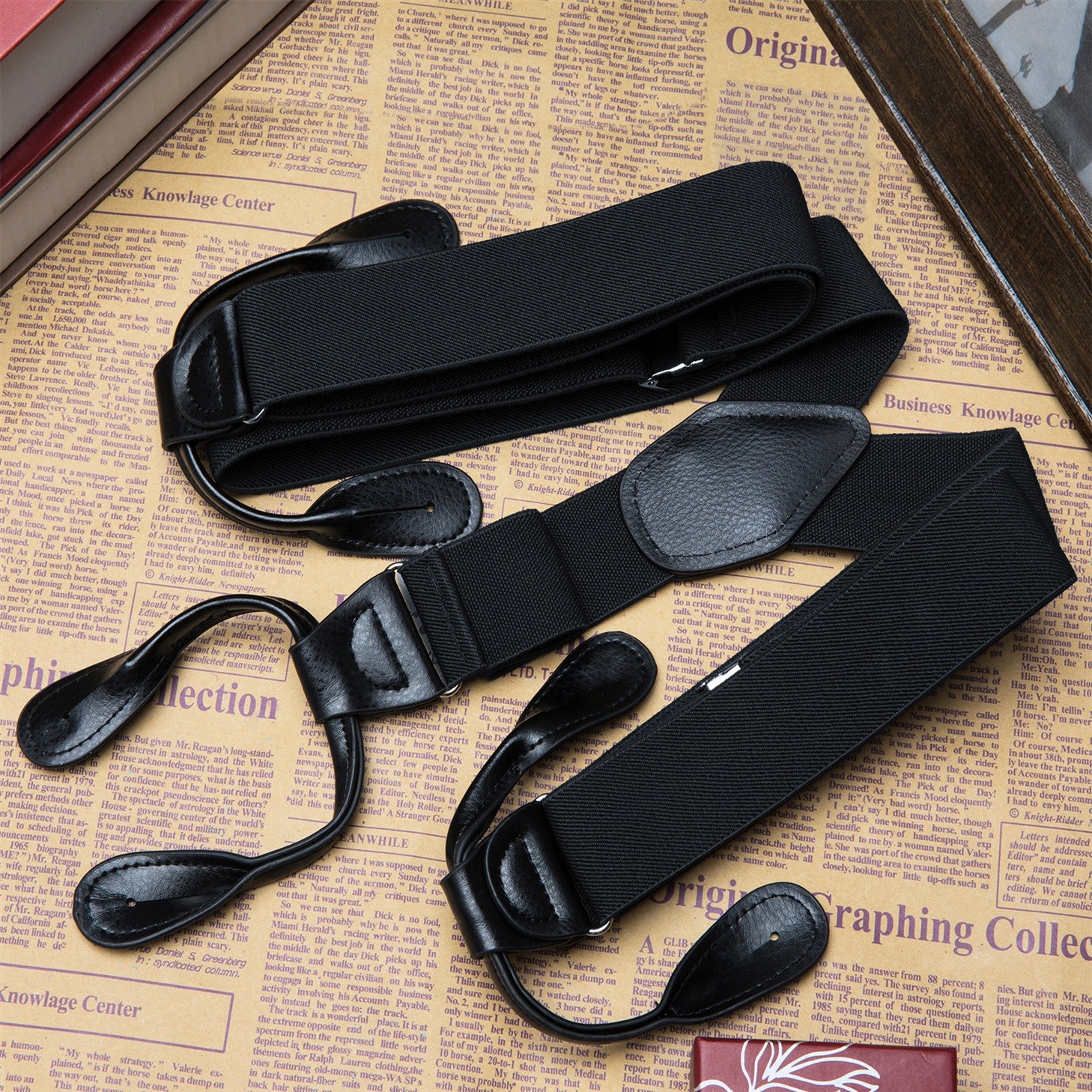 Buyless Fashion Button Suspenders for Men 48″ Adjustable Straps 1 1/4″ Y Shape