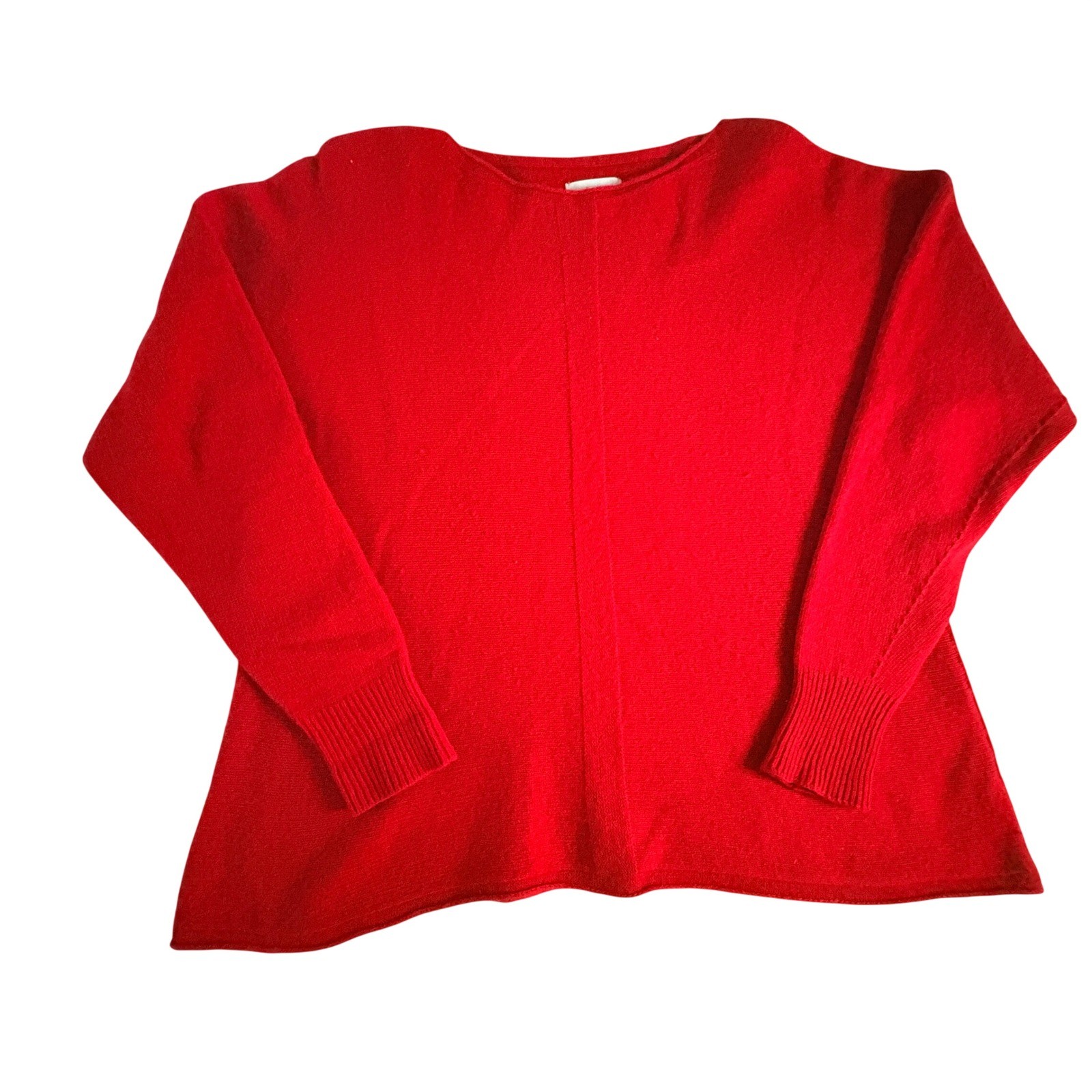 BIANCO & BLU Italy Red Merino Wool Blend Crew Neck Sweater Size M