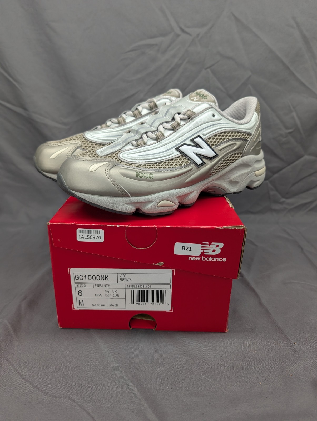 New Balance 1000 US 6Y 7.5W Brown Silver Metallic Retro Runner NB M1000N NIB