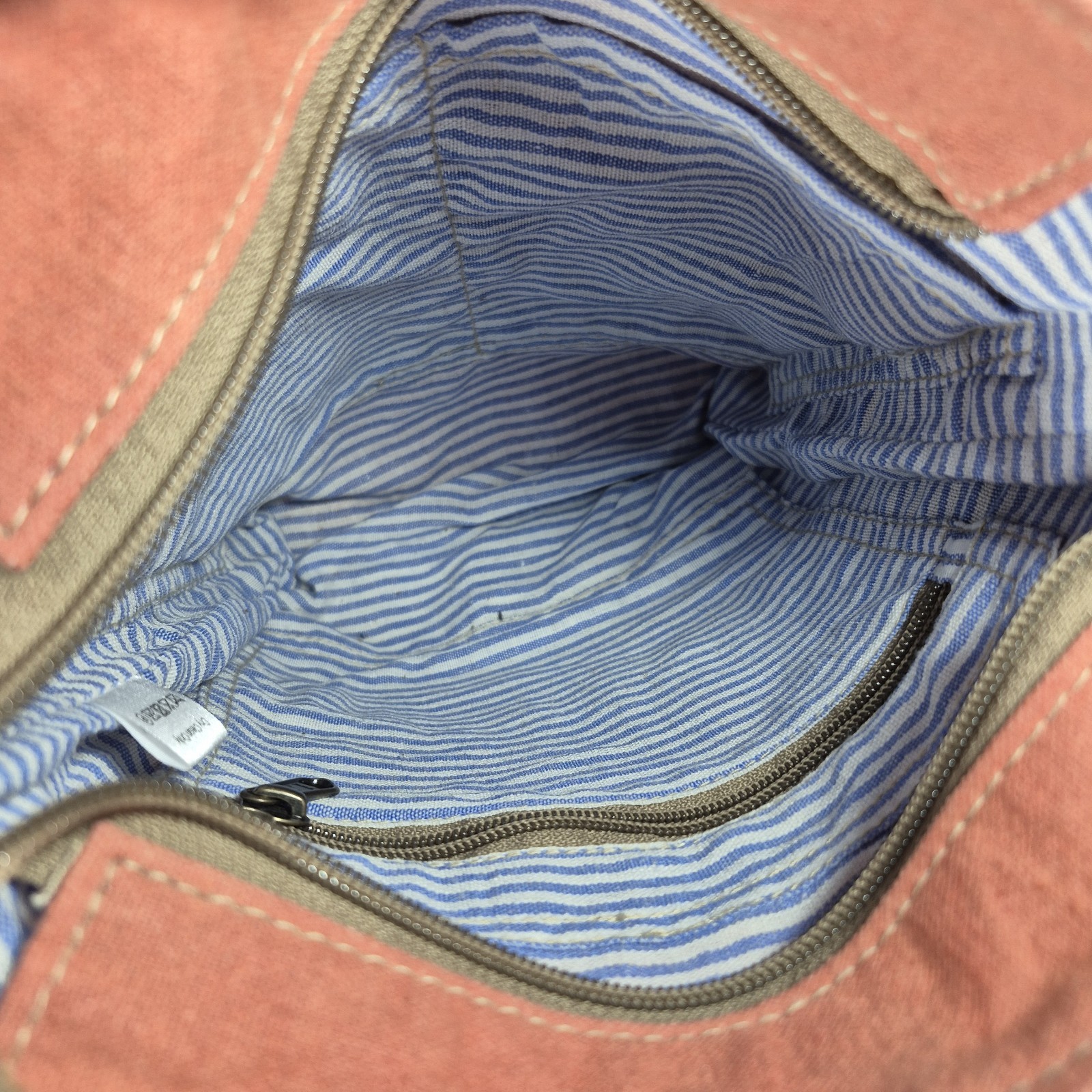 Clea Ray Upcycled Canvas Crossbody Bag Cowhide Handmade With Love Coral Adjust