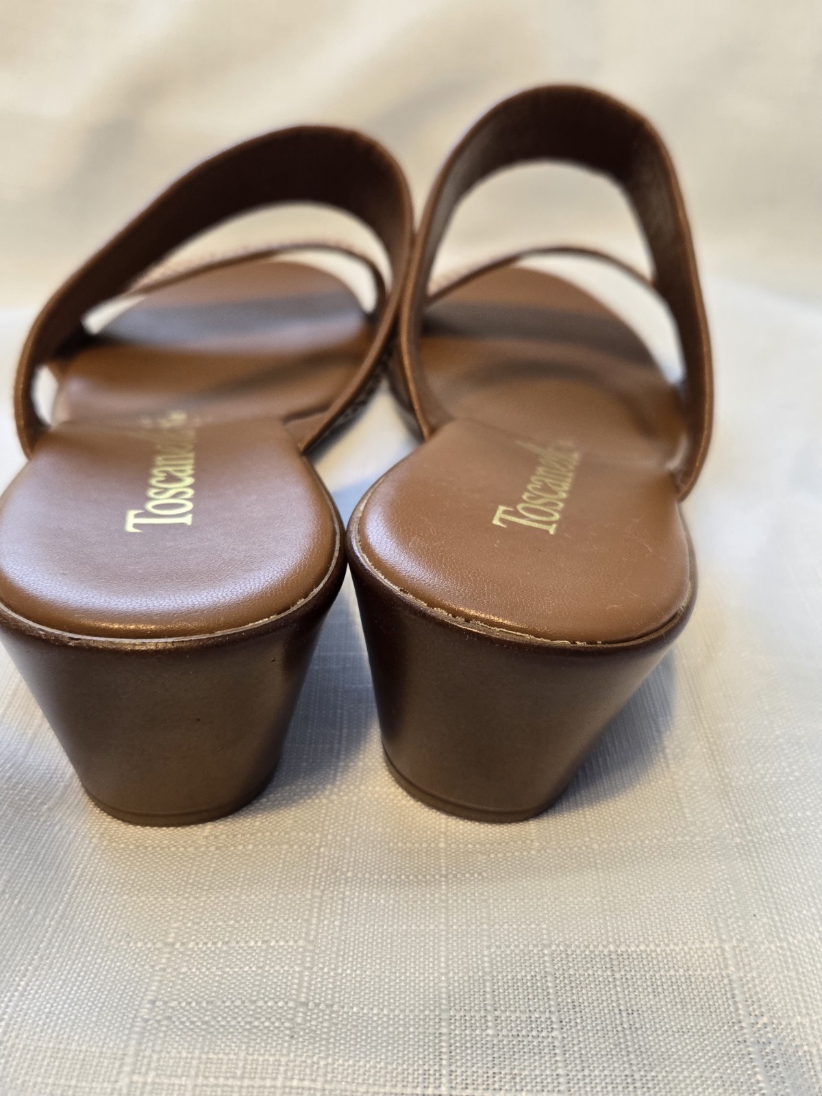 Toscanella Women’s Made In Italy Wedge Slip On Open Toe Sandal Size 8