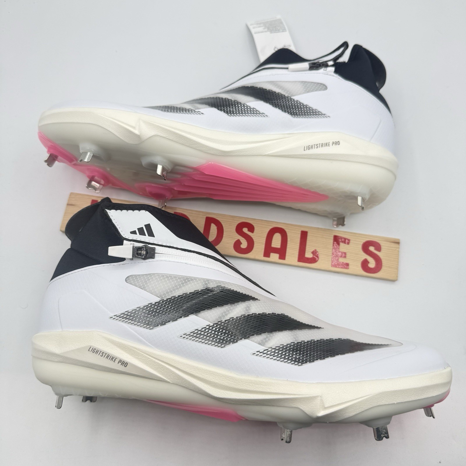 Adidas Adizero Impact+ Baseball Cleats White Black Pink IF3352 Men’s Sz 12.5 NWT