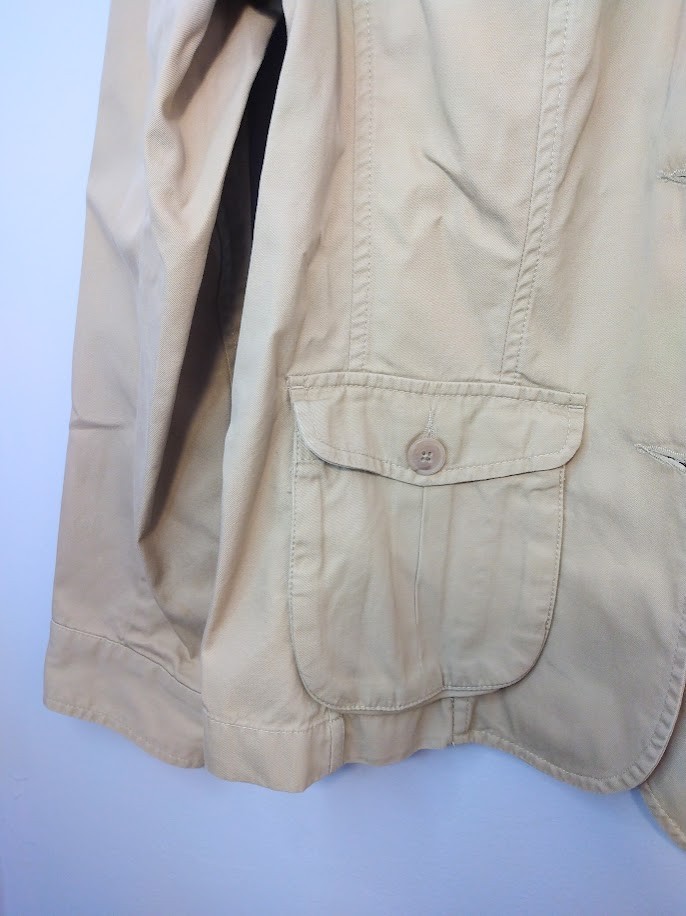 Lands’ End Women’s Utility Jacket Size Small Cotton Khaki Safari Flap Pockets