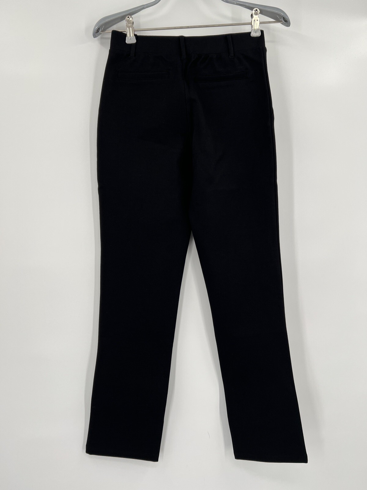 Quince Women’s Black Ultra-Stretch Ponte Pants Straight Leg XS Petite 28″ NWT
