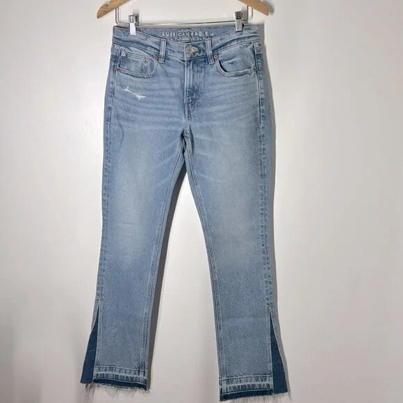 American Eagle Jeans Womens 6 Reg Blue Stretch ’90s Low Rise Skinny Kick Denim