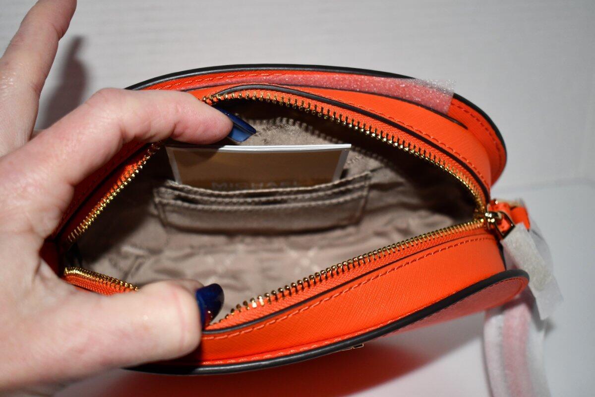 MICHAEL KORS MED Leather Crossbody Bag in Poppy #35T1GTVC6L NWT
