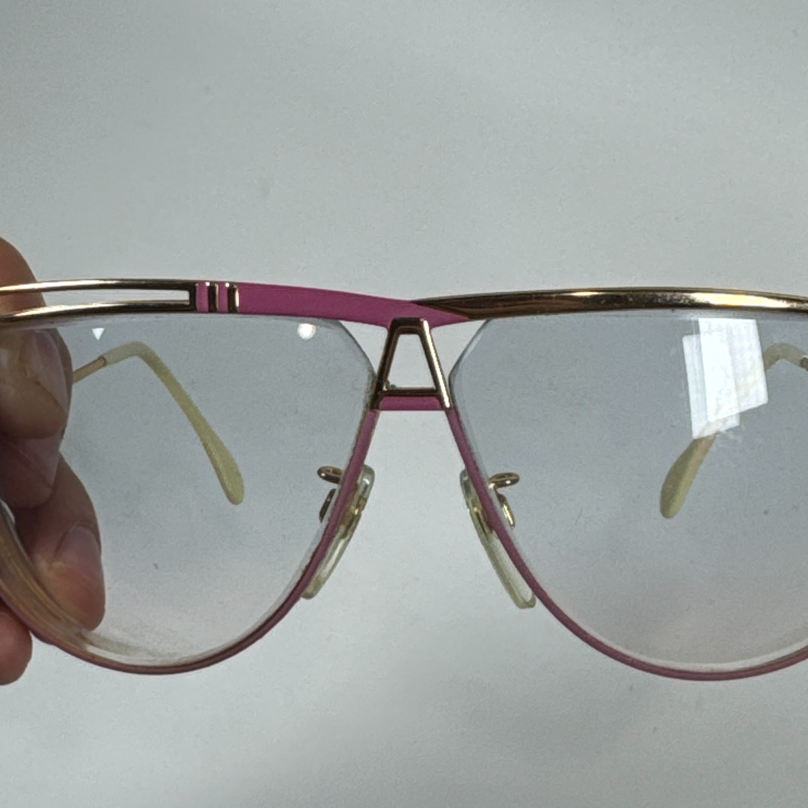 Vintage CAZAL Mod 954 COL 359 68mm Pink Gold Aviator Glasses Frames West Germany