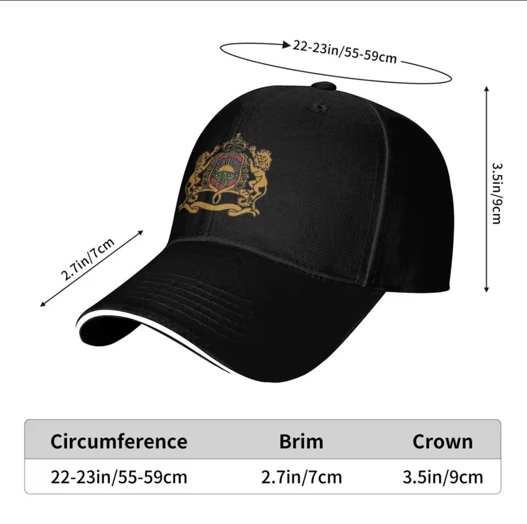 Moroccan Royal Crest Baseball Cap, Morocco Hat, Moroccan Heritage Cap Adjustable