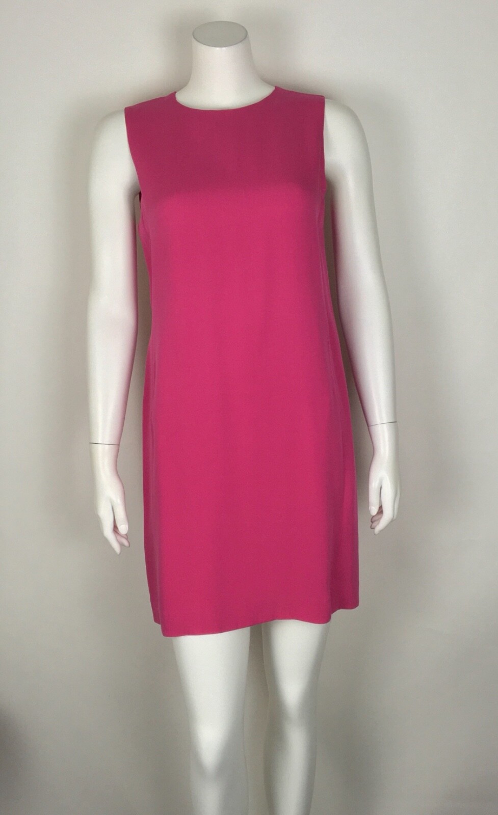 VINCE Women’s Shift Dress Solid Pink 100% SILK Any Occasion Sleeveless Sz 8