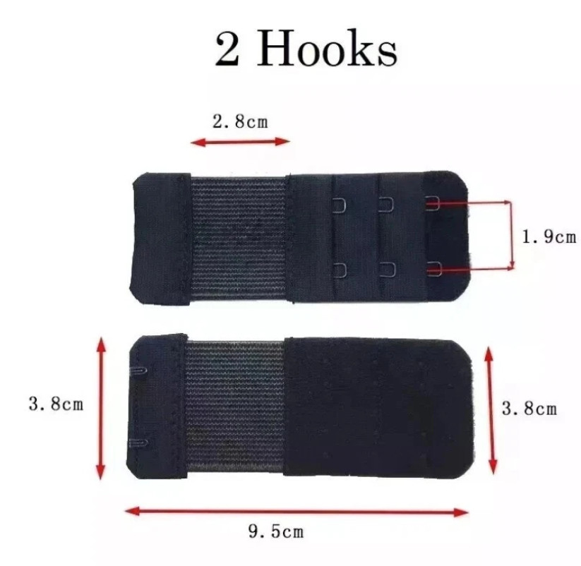 Bra Extender 3-Row (2/3/4 Hook) – Adjustable for Maternity Strapless & Tight Bra