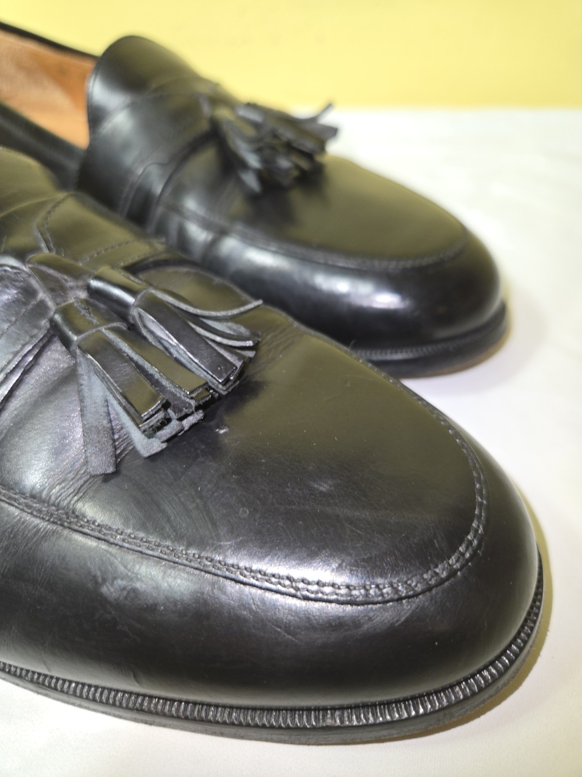 Johnston & Murphy Men’s Leather Tassel Loafers Slip-On Dress Shoes 12 M Black