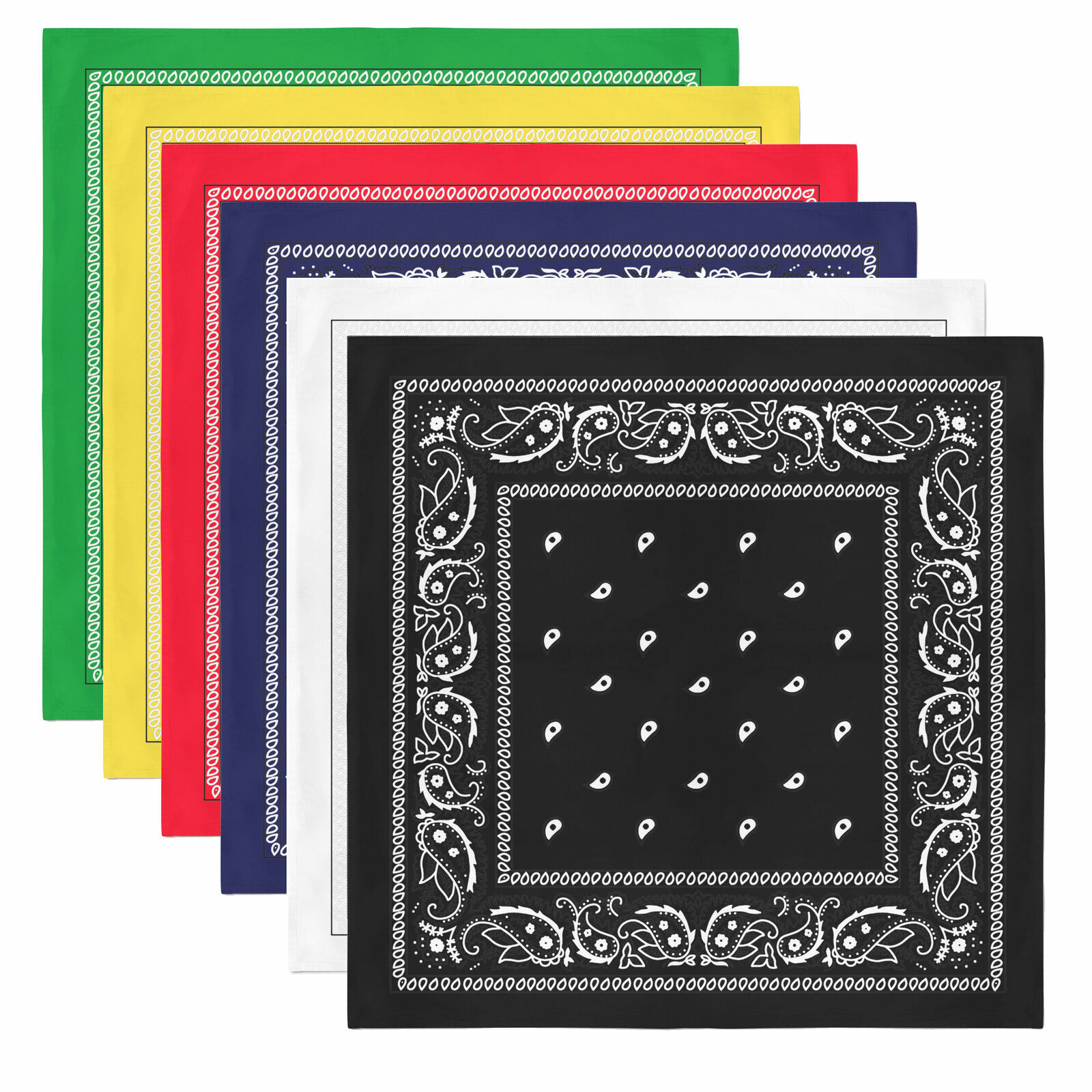 EXTRA Large Polyester Non Fading Paisley Bandanas 27 x 27 Inches – Party and