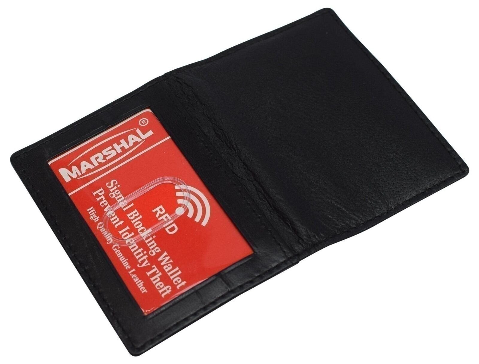 Triple ID Window Mini Wallet Bifold Driver License Slim Leather Credit Card