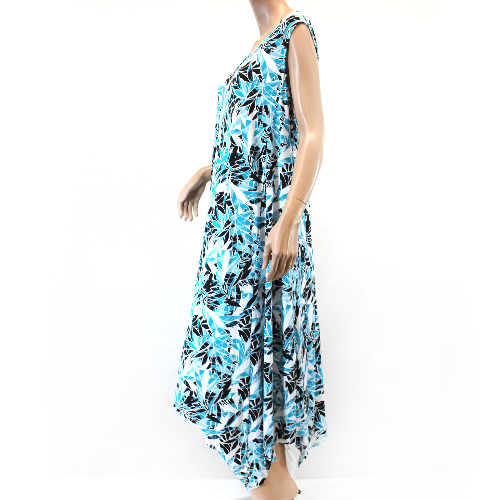AnyWear by Catherines Plus Blue Floral Crisscross Dress 3X 26/28