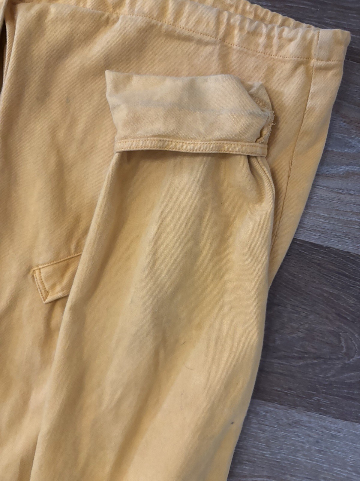 Vtg 90’s Yellow Cotton Denim Hooded Hip Hop Jacket Legal Jeans Grunge Men Sz M