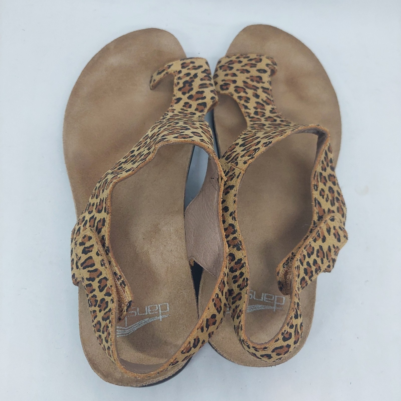 Dansko Reece Sandals Animal Print Leather Thong Slide Womens Size EU 37 US 6.5-7