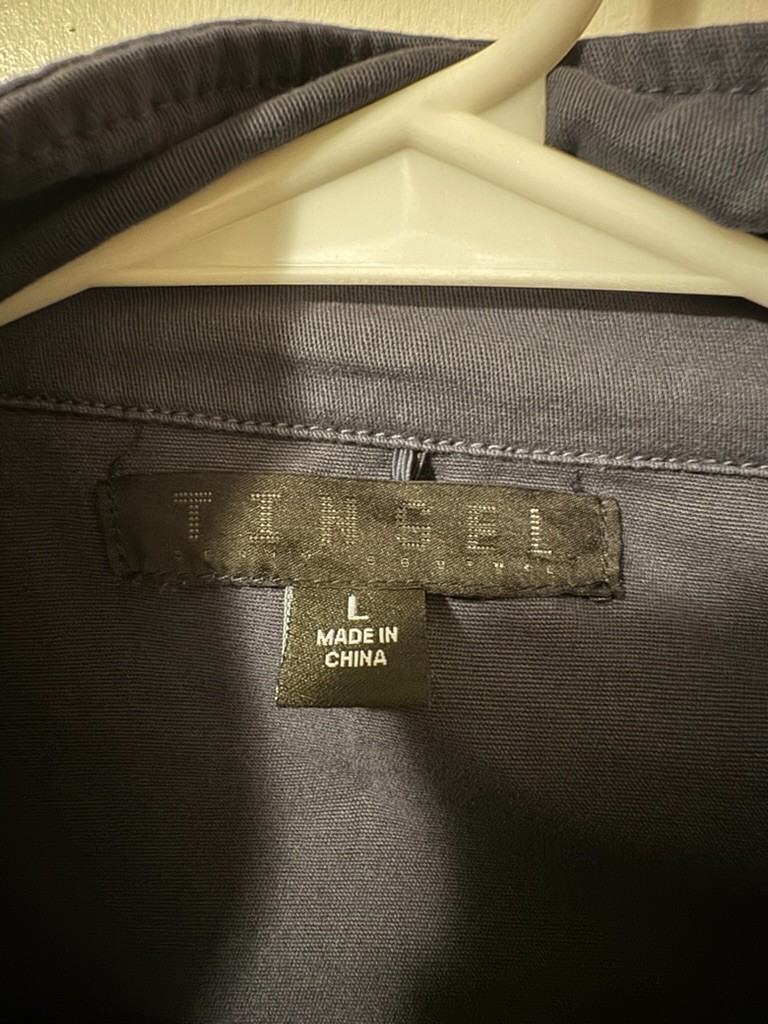 Tinsel Women’s Large Gray Utility Jacket 98% Cotton VGUC