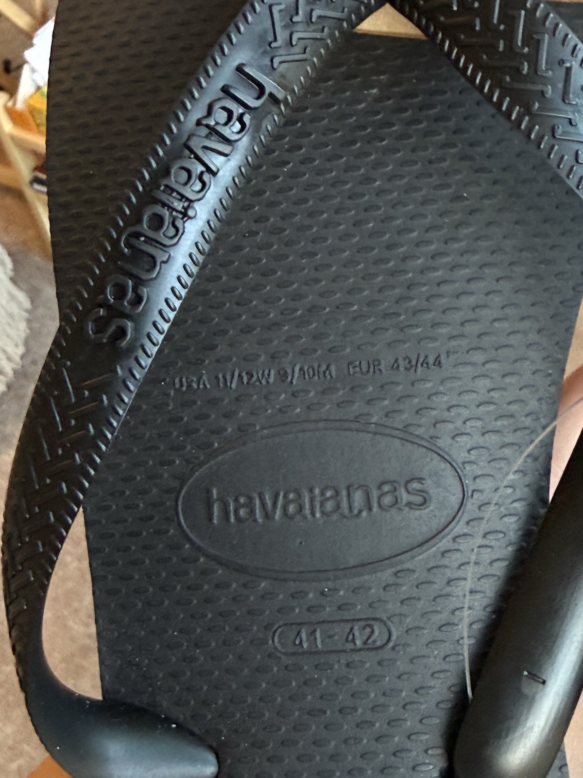 Havaianas Black Flip Flop Sandals US 11/12W 9/10M