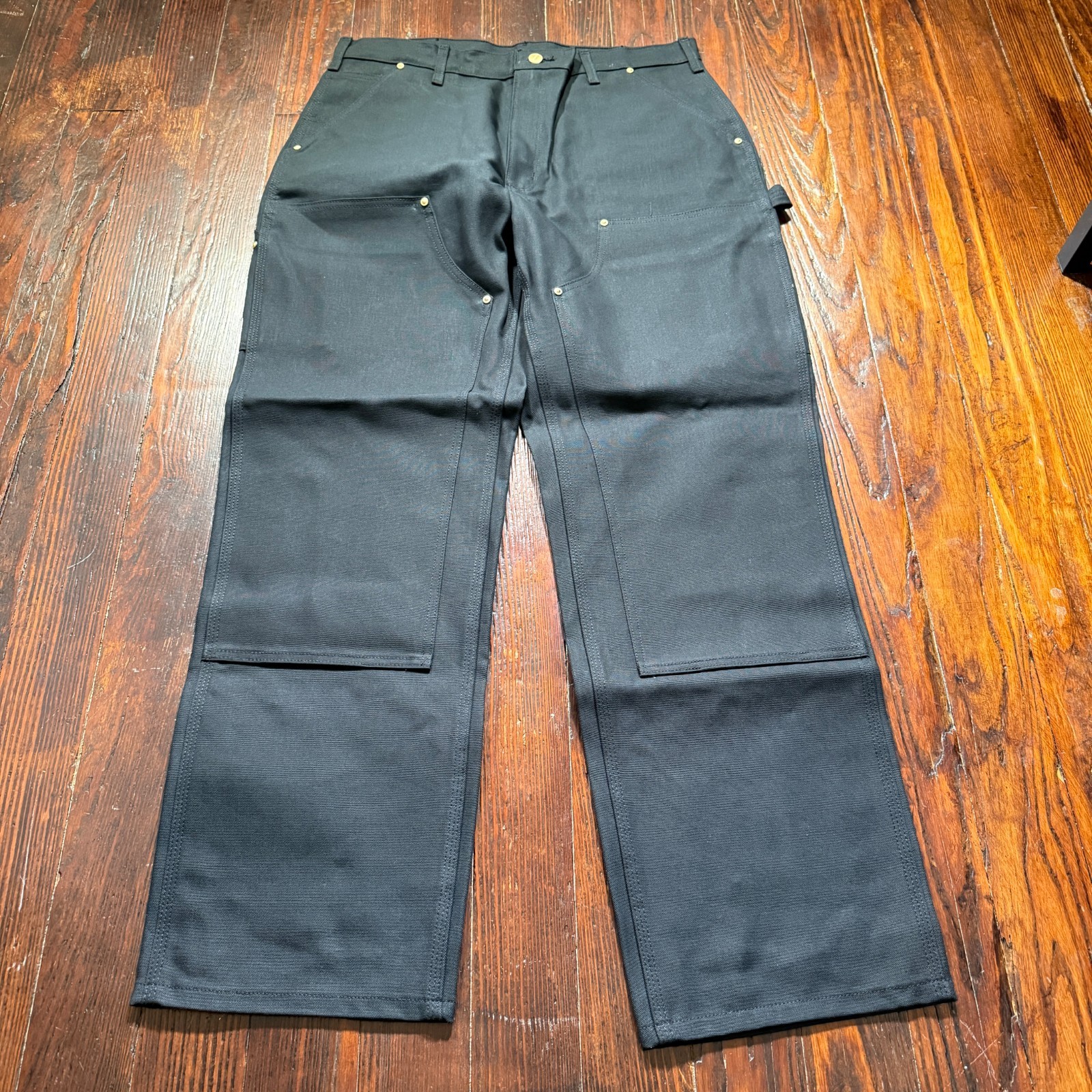 Carhartt B01 Pants Mens 36×32 Black Loose Straight Firm Duck Double Knee Work