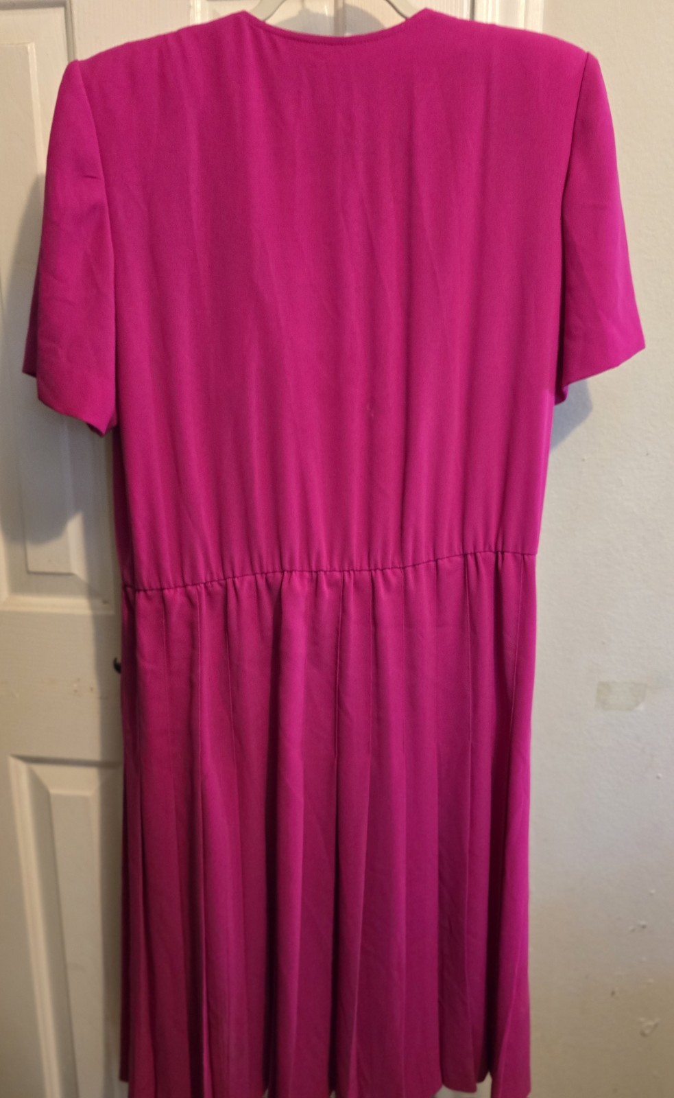 Liz Claiborne Pink Solid Scoop Neck Short Sleeve Button Front Knee Dress 10