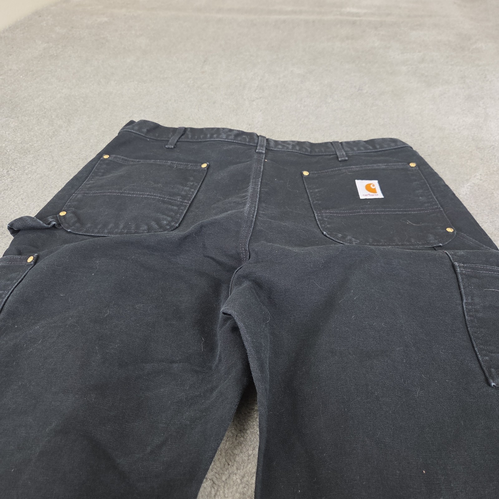 Carhartt Black Double Knee Work Pants Mens 38X34 Mens Original Fit Union Made