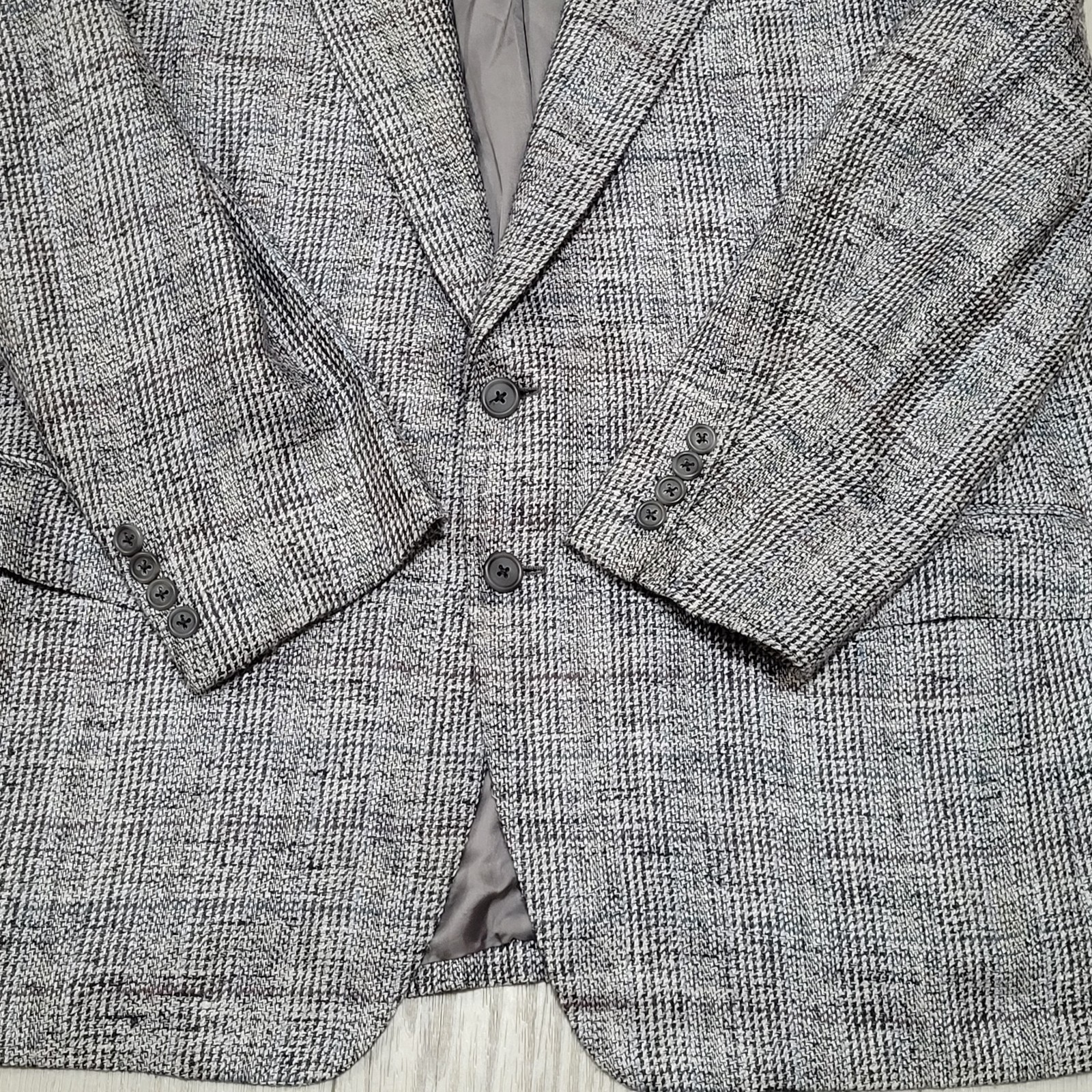 Vintage Ermenegildo Zegna Blazer Mens 46 100% Silk Sport Coat Glen Plaid 1988