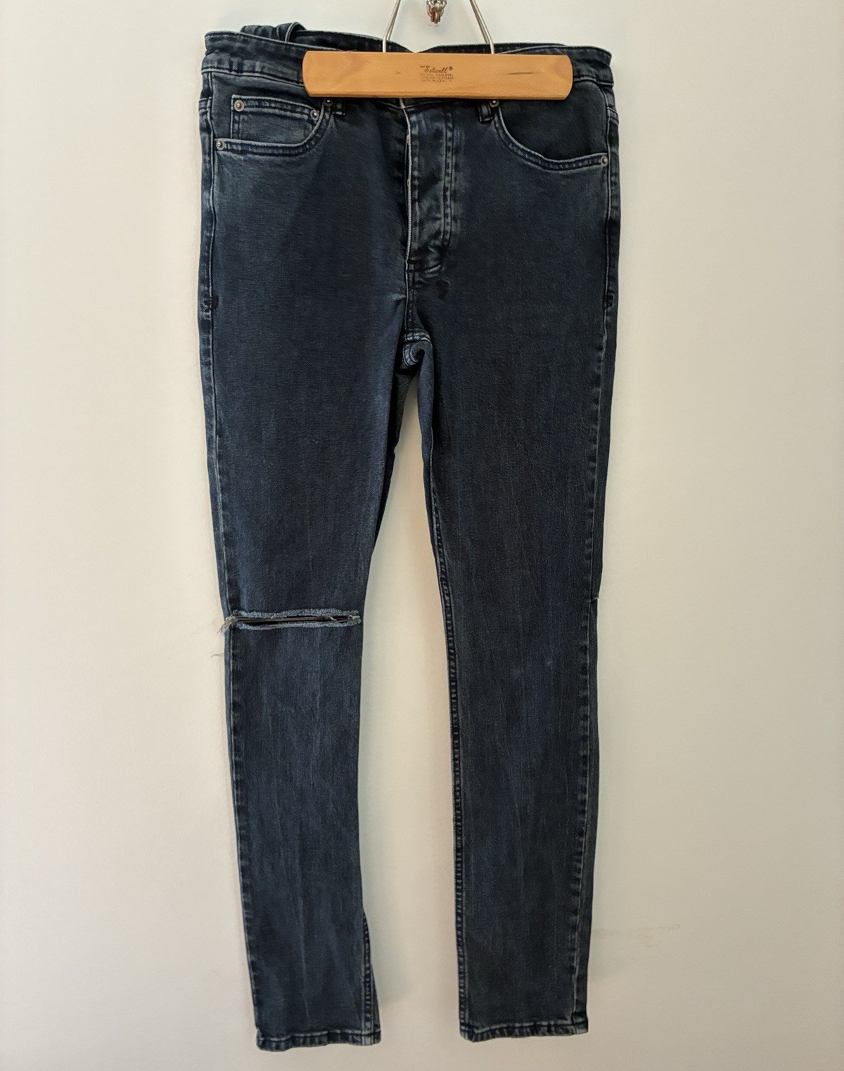 Ksubi Chitch Shadow Re-Dye Denim Distressed Black Skinny Jeans Slash 31″