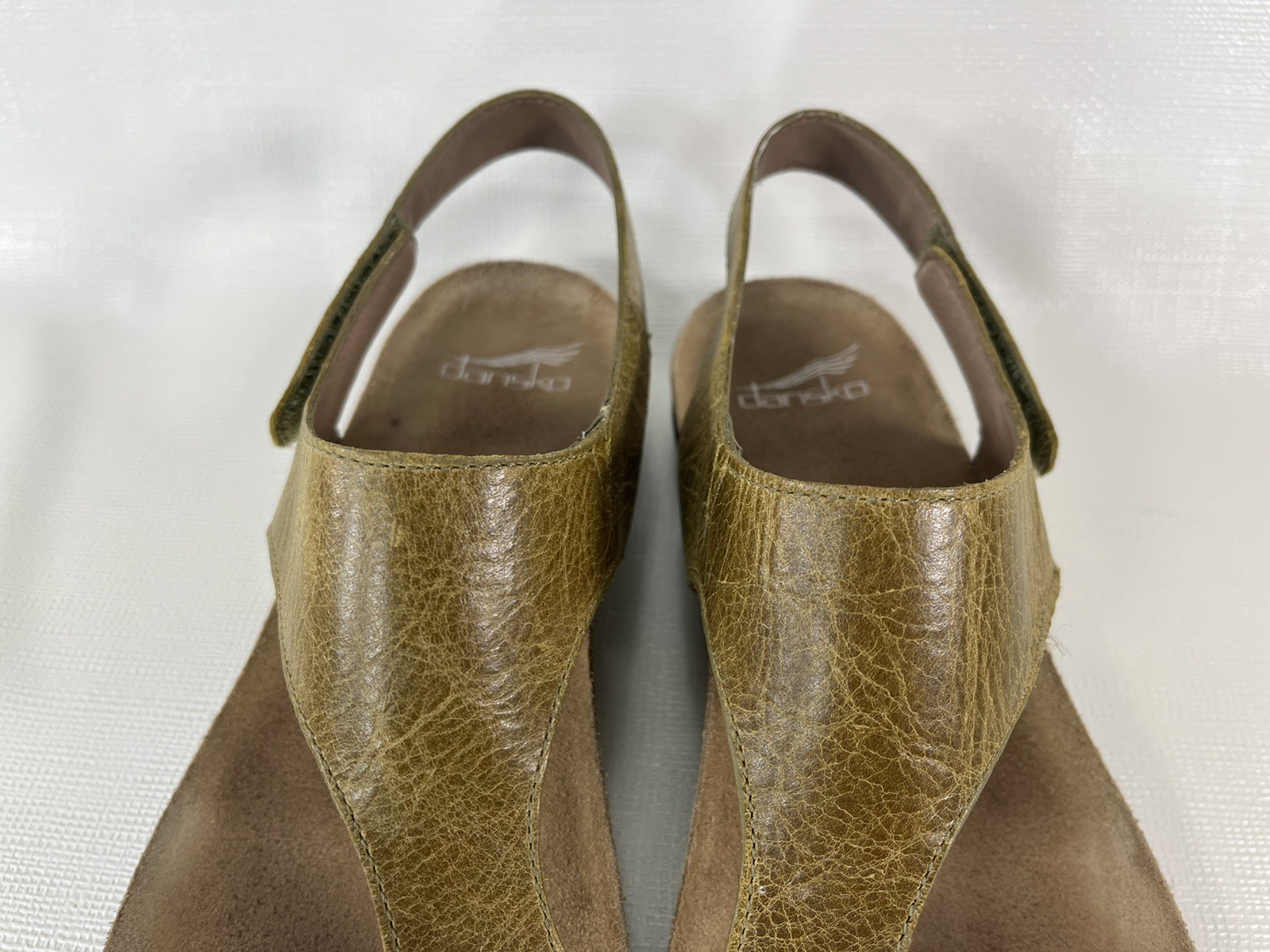 Dansko Reece Burnished Brown Leather Toe Loop Sandals Womens Size 41 US 10.5-11