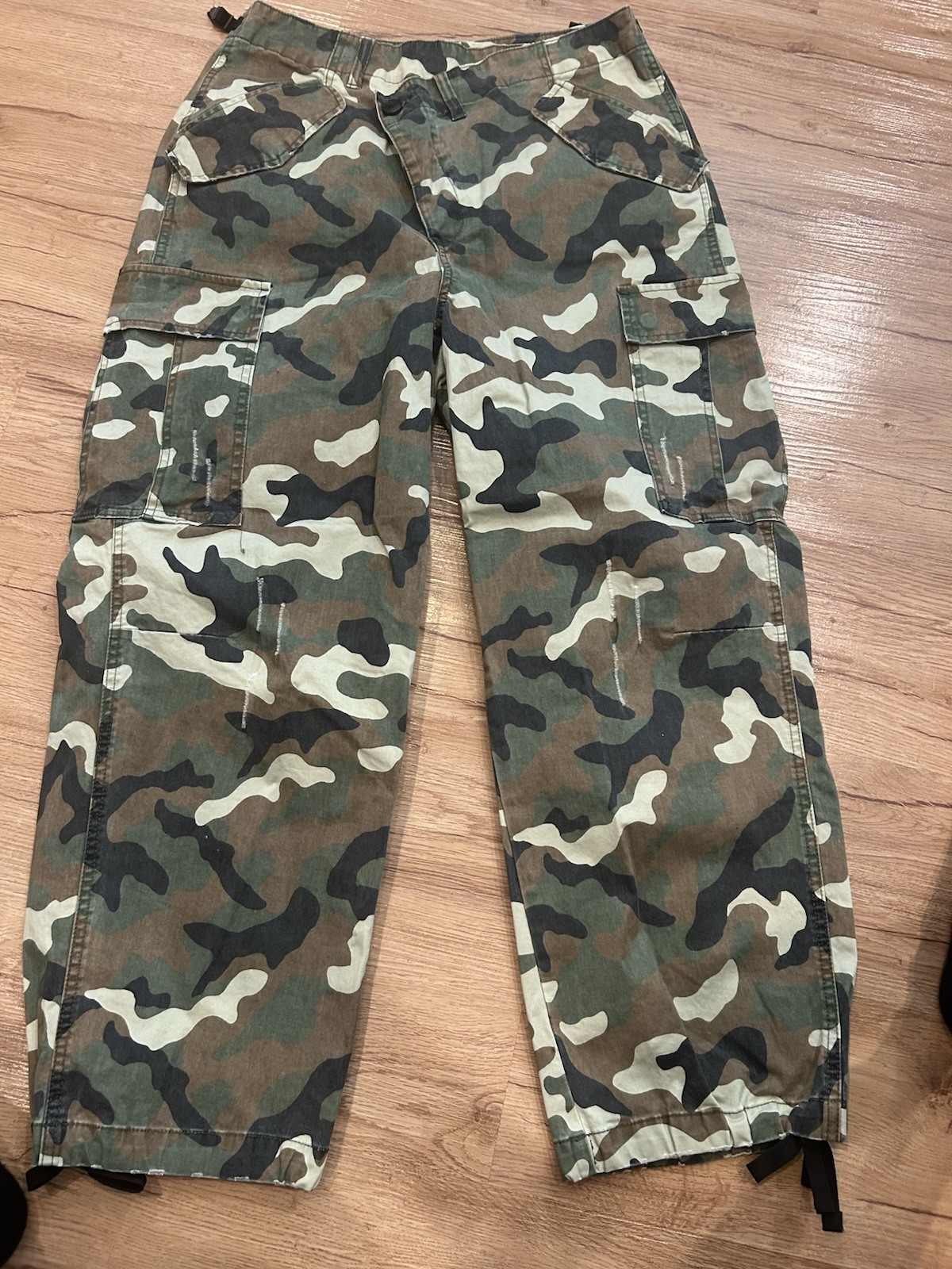 KBB by Kahlana Men’s Camouflage Cargo Pants Button Closure Cargo Pockets S