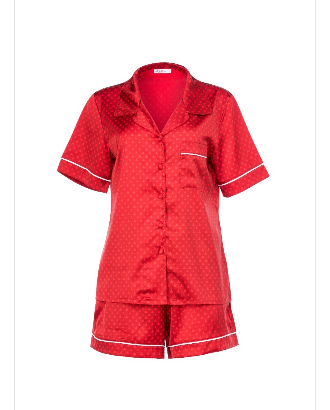 Delta Sigma Theta Red Satin Short Pajama Set – Classic Button-Up XL