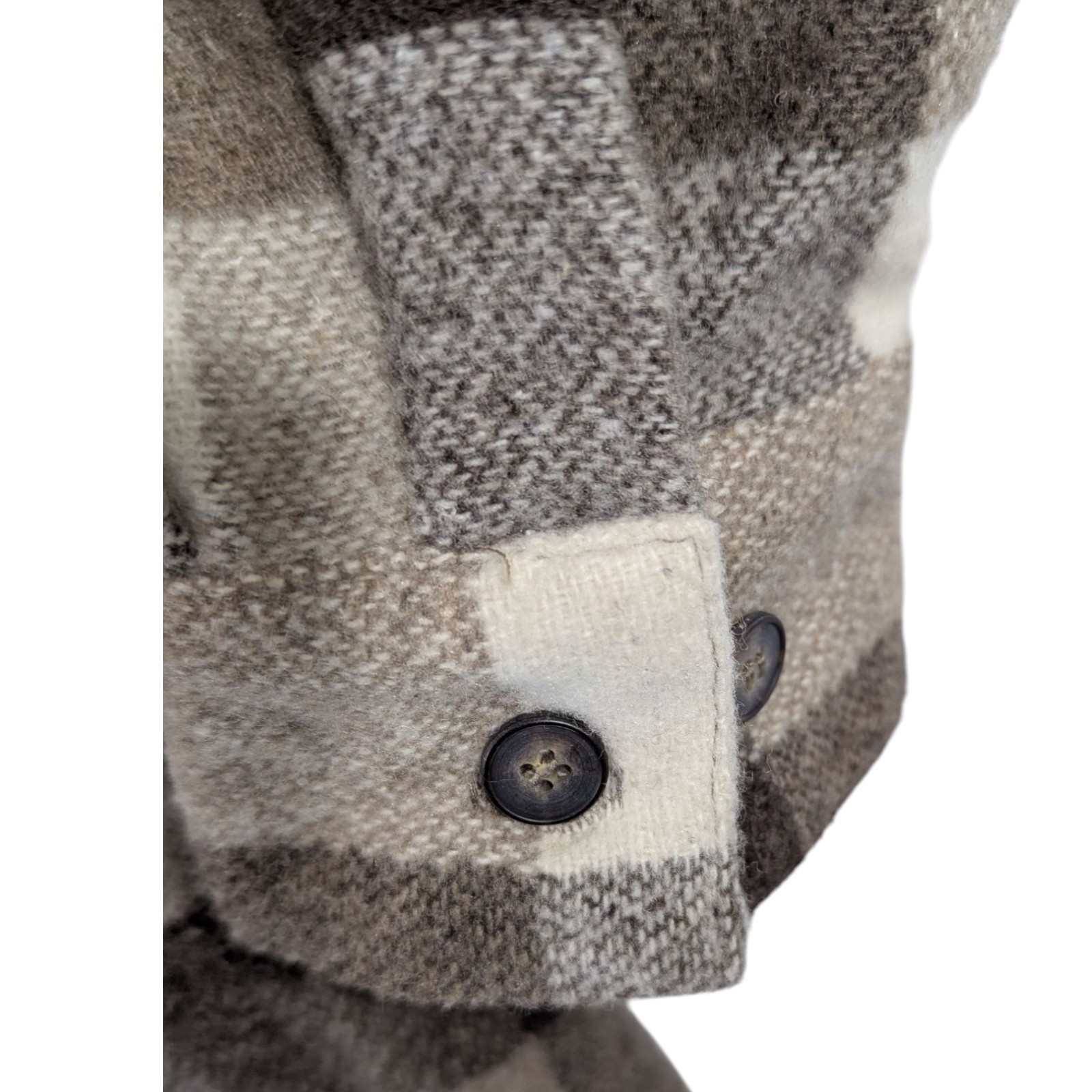 Wah Maker Wool Blend Western Jacket Plaid Coat Sz XL Brown Beige Made USA Zip
