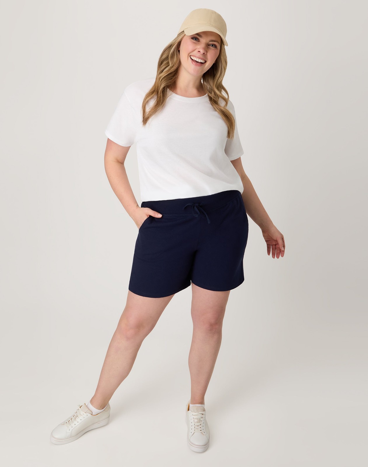 Hanes Womens Jersey Shorts w Pockets Drawstring Super Soft 100% Cotton 7″ Inseam