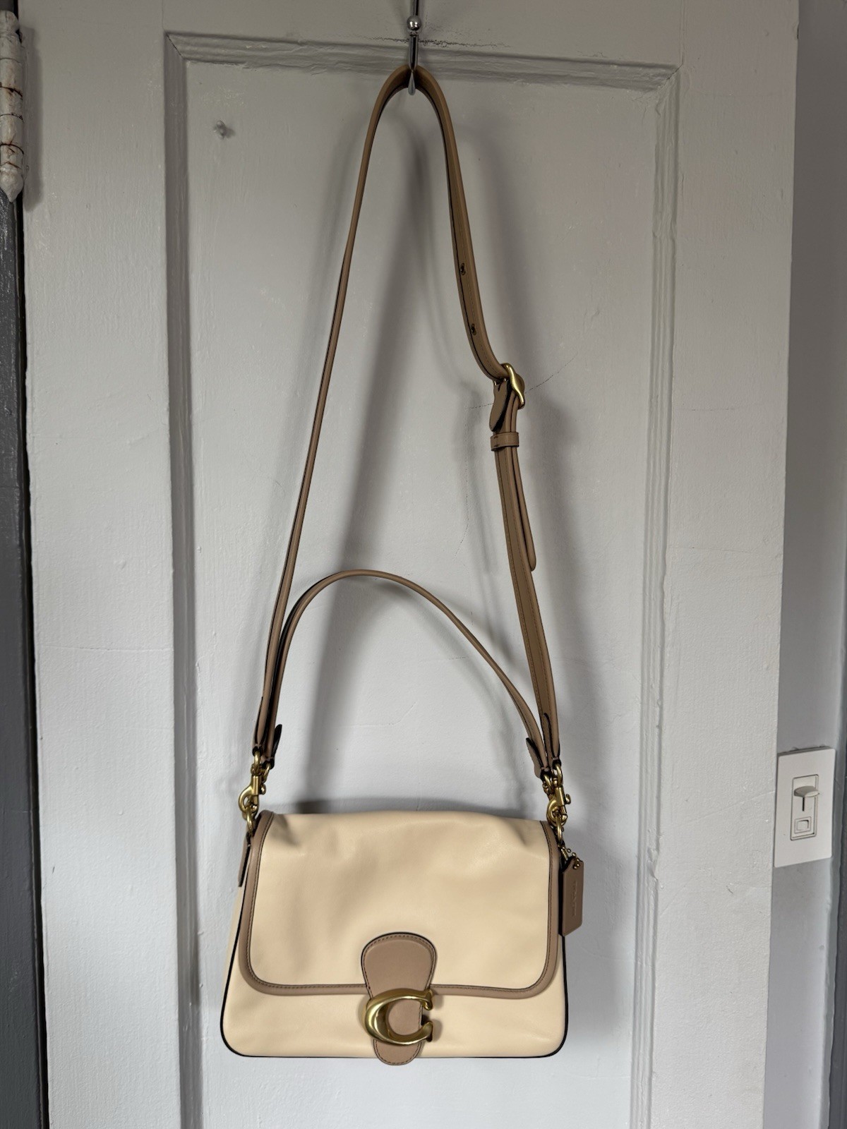 Coach Soft Tabby Color Block Beige Brown Gold Hardware NWOT