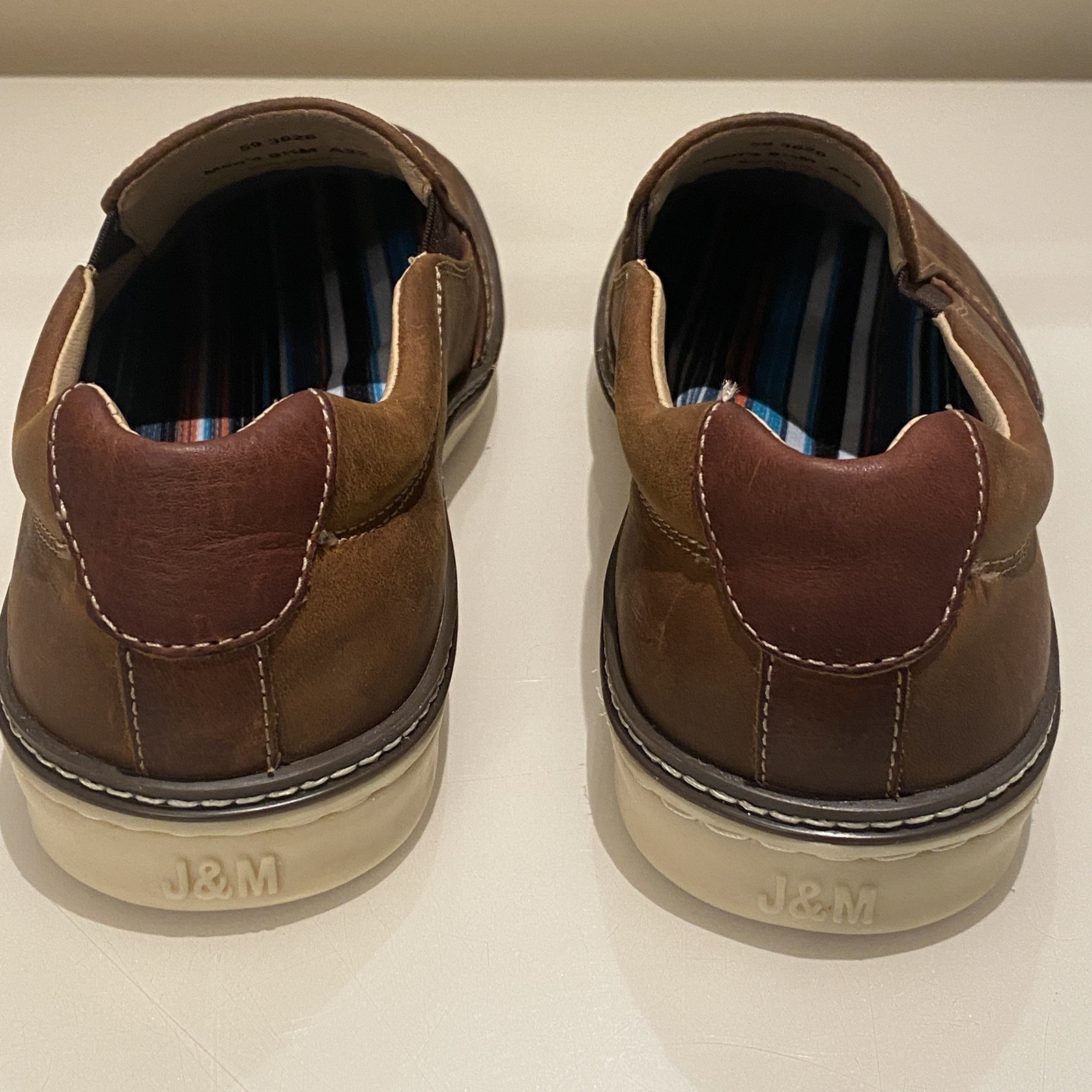 Johnston & Murphy Men’s McGuffey Woven Slip on Sneaker Brown Tan Full Grain