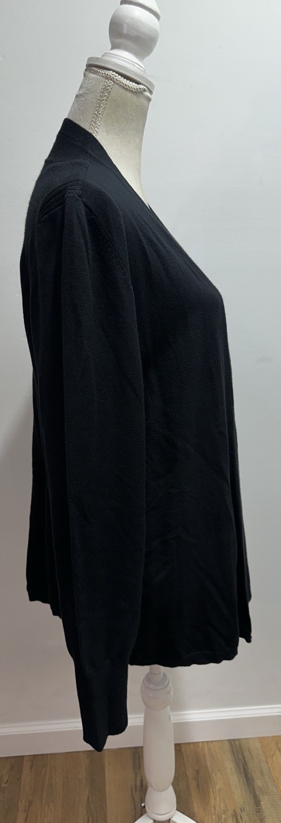Melrose Chic NWT Black Open Front Cardigan Plus Size 2x Knit Long Sleeves