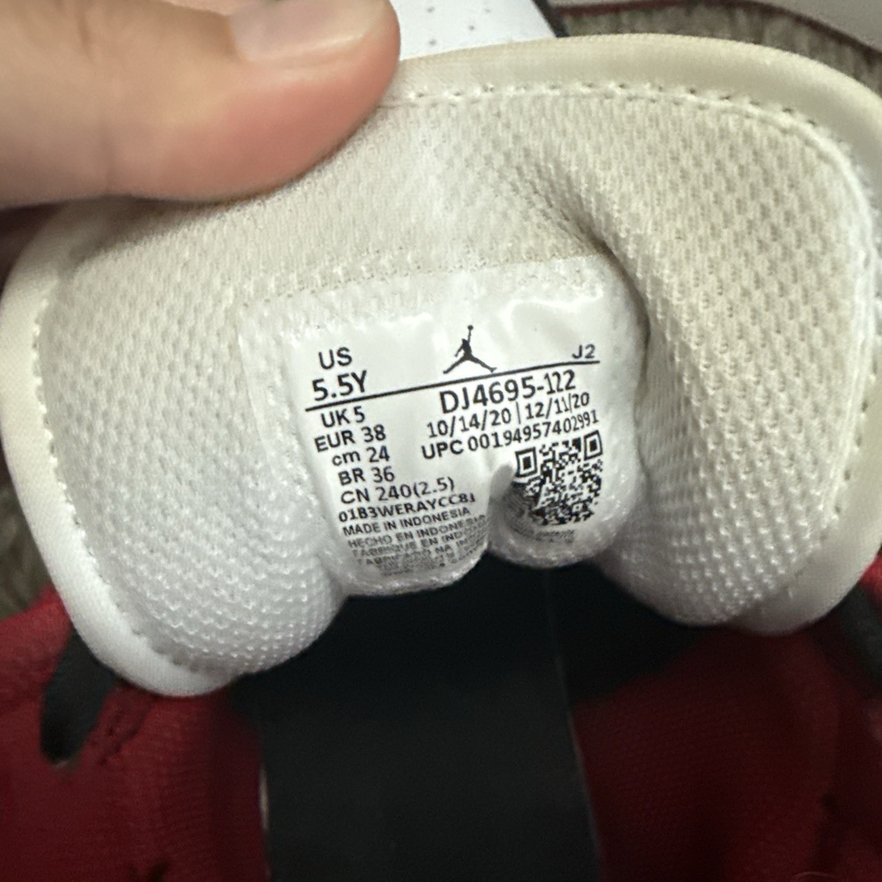 Air Jordan Sneakers in red, black & white