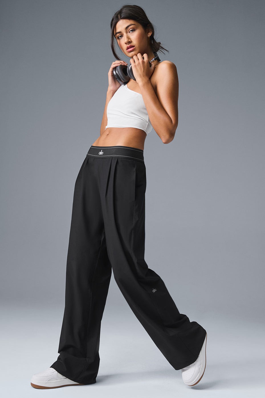 ALO Suit Up Trouser Black Women’s Wide Leg Pants Size S M L