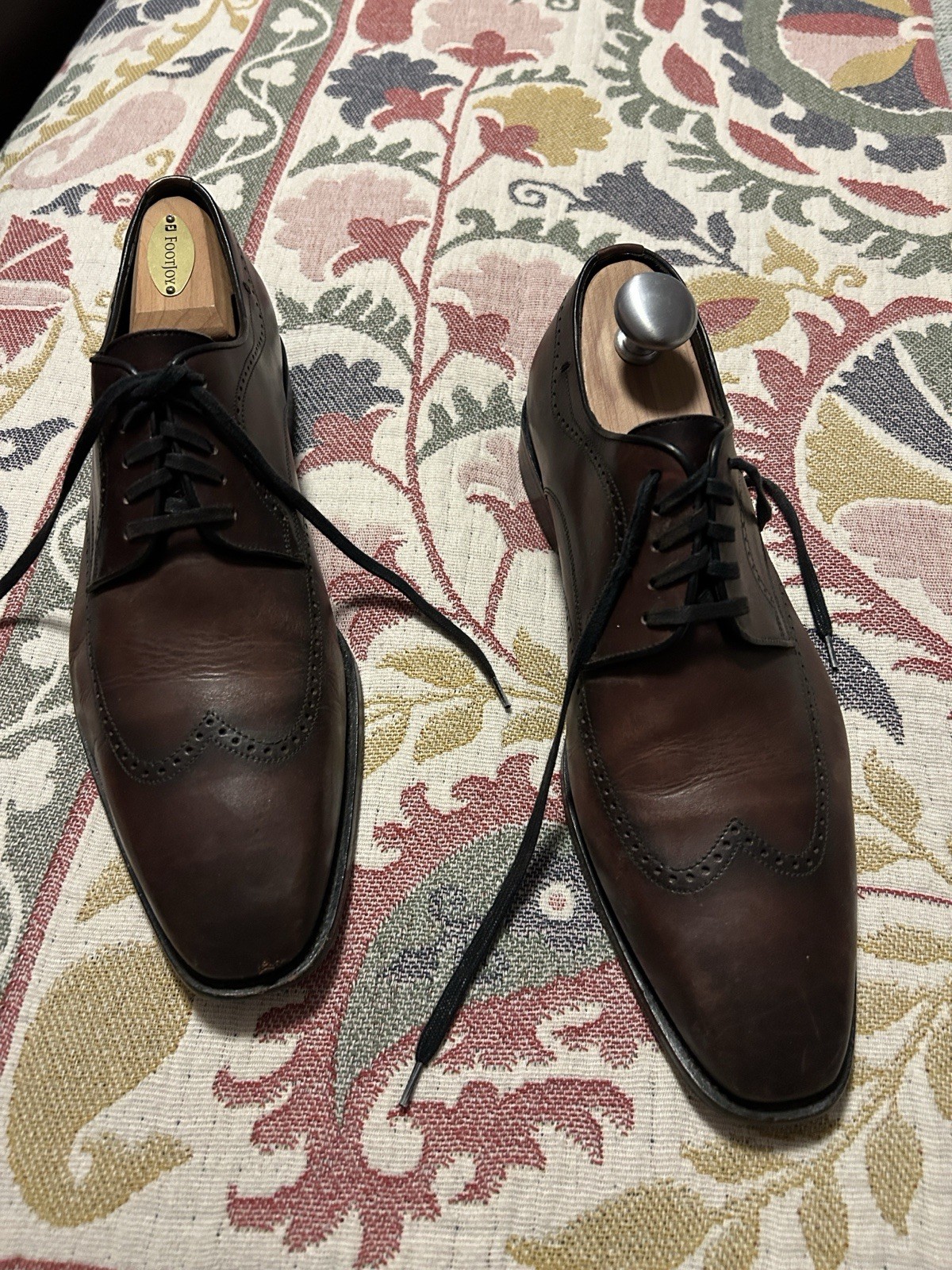 Johnston & Murphy Men’s Brown Leather Wingtip Brogue Lace-Up Oxford 9.5