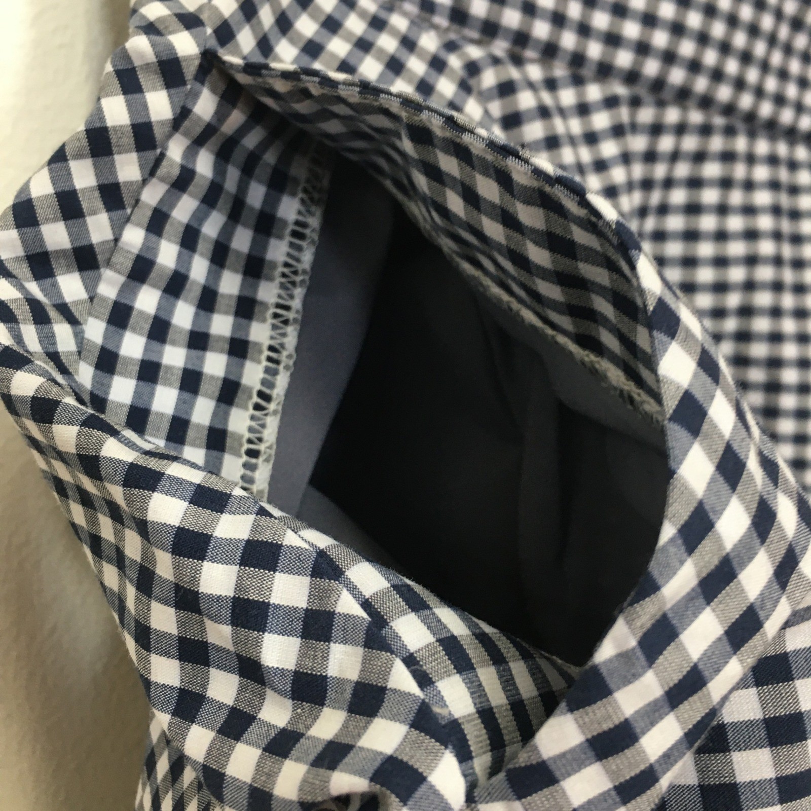 Uniqlo Gingham Pockets Circular Skirt Women’s Large Navy Blue Preppy Classic