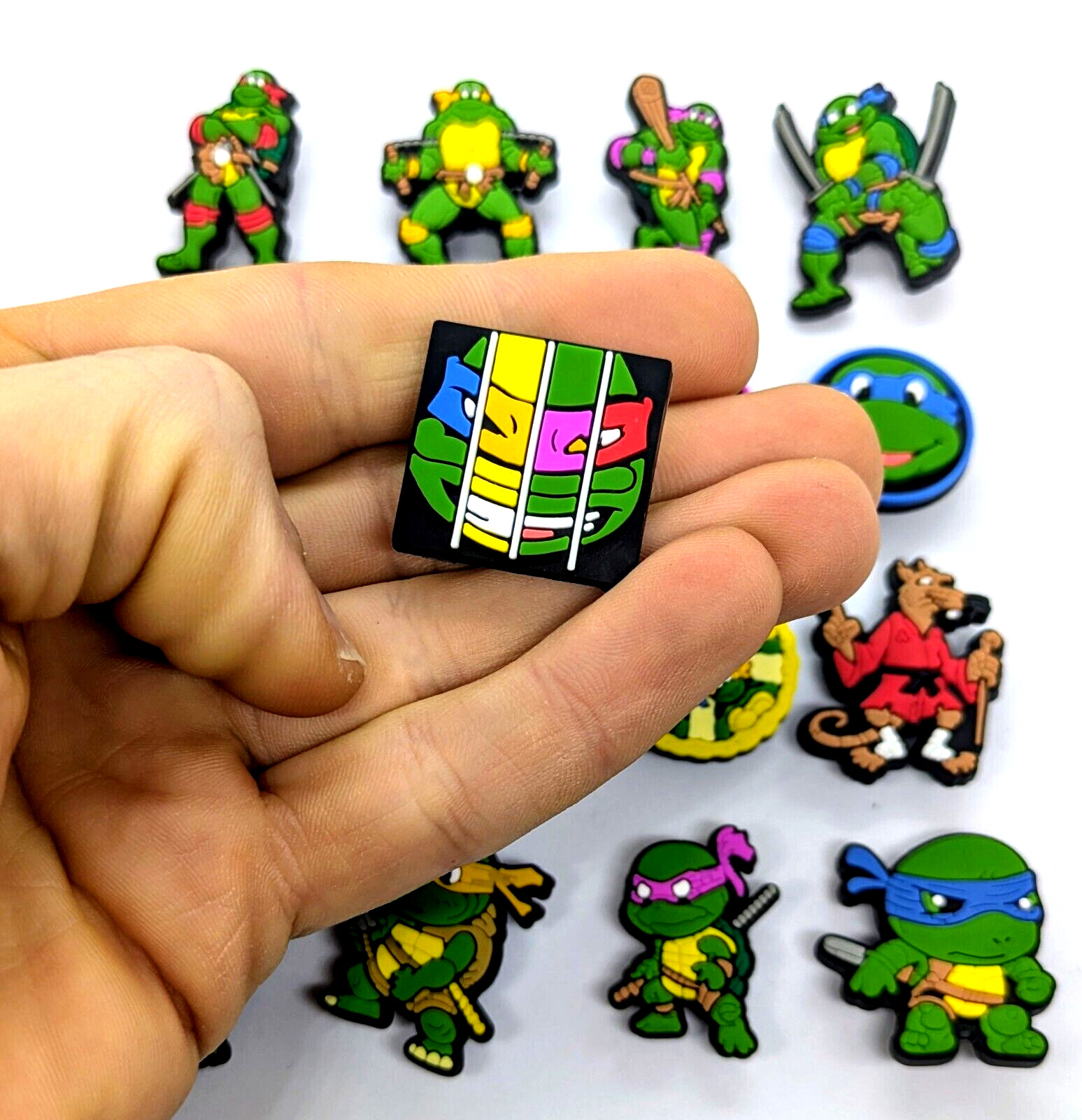 TEENAGE MUTANT NINJA TURTLES SHOE CHARMS (16pcs) TMNT Movie Show Gift Set Lot