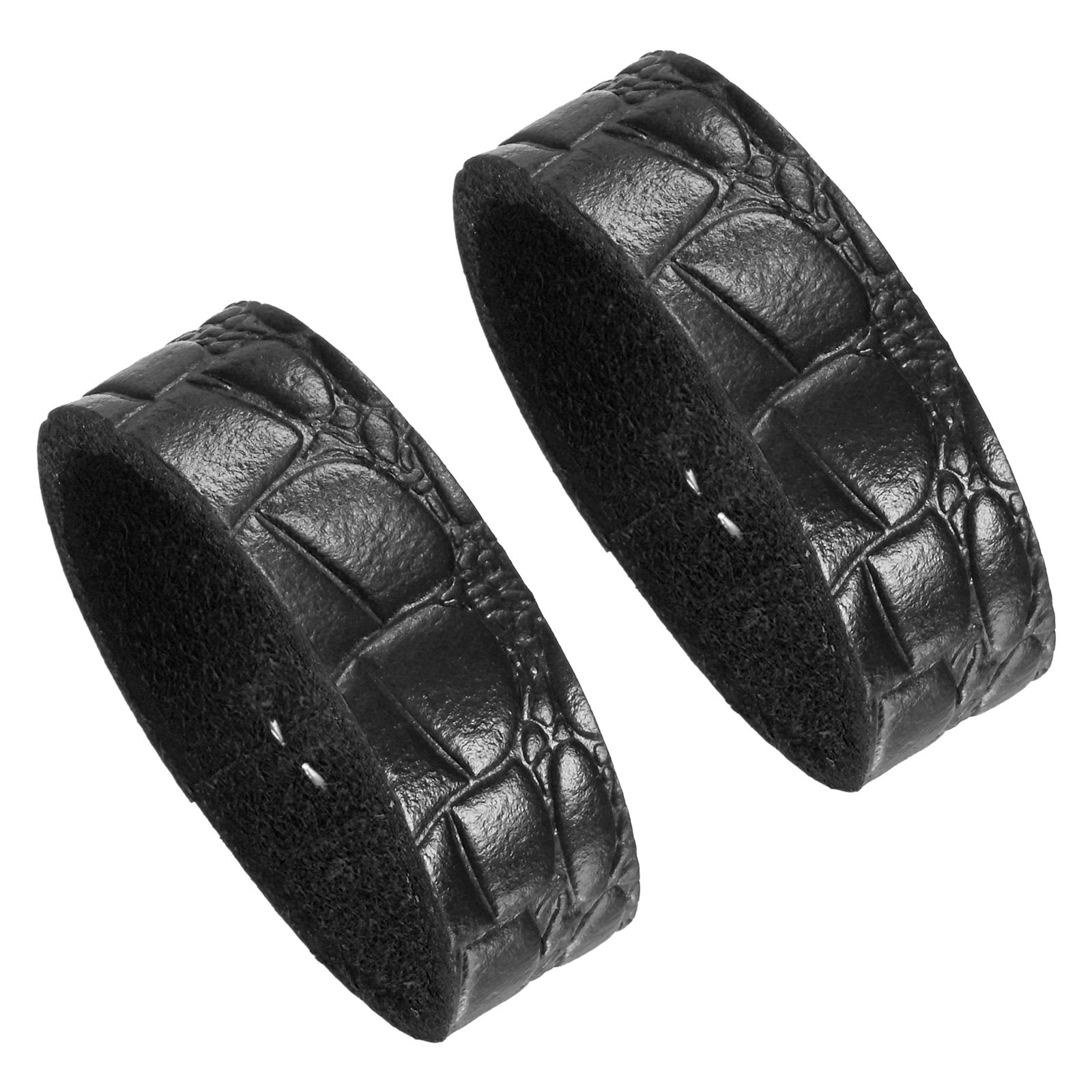 2-Pack Leather Loop Keeper, 1.5 Inch Texture Belt Loop Keepers [Black]