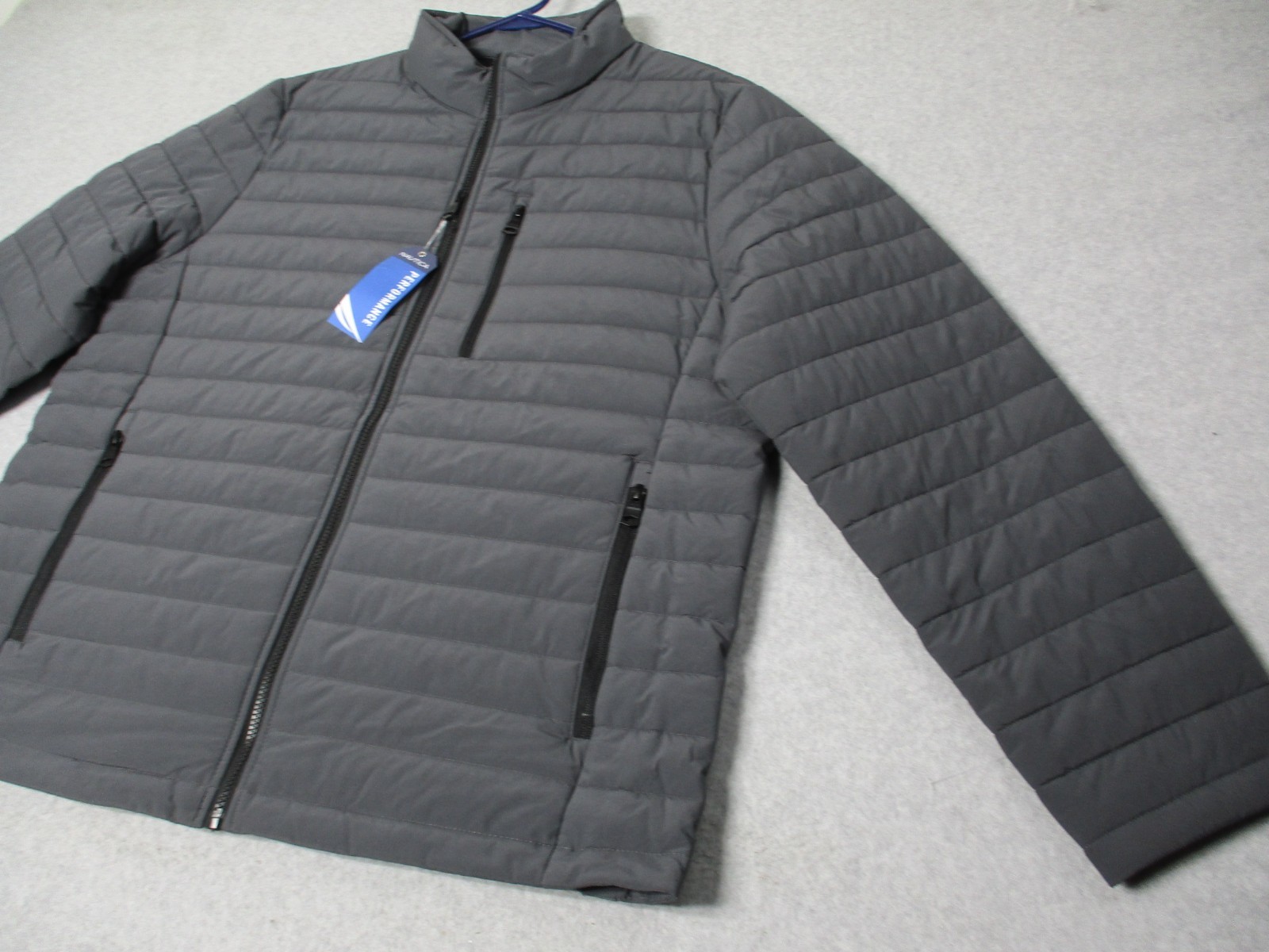 Nautica Puffer Jacket Performance Active Stretch Water Resist Gray Mens Large