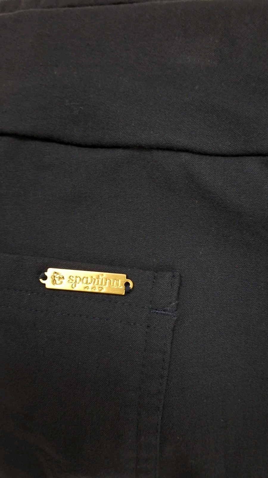 Spartina 449 Womens Pull On Pants Navy Blue Stretch Rayon Nylon Spandex Sz-XL