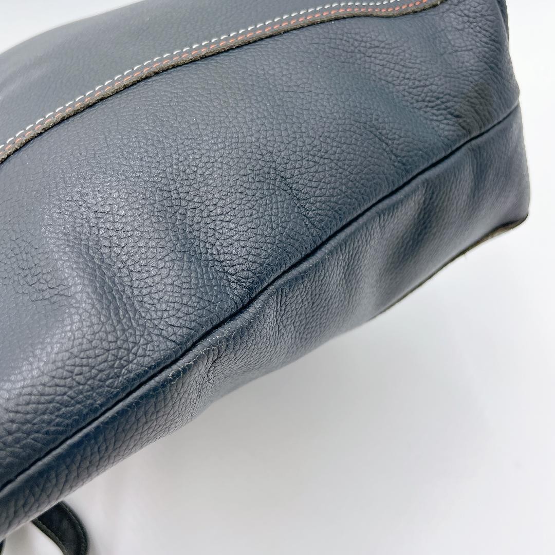 Kitamura h385 A4 Tote Bag Leather Embossed Black Shoulder Japan 0612640